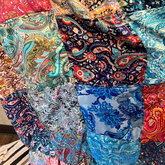 Jayli boho colorful patchwork gypsy maxi duster - Picture 7 of 8